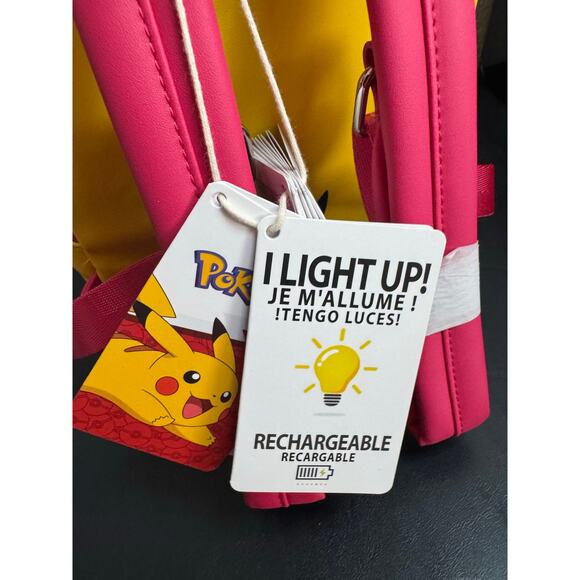 Pokemon Santa Pikachu Christmas Lights Light Up Mini Backpack New Loungefly - Picture 6 of 8